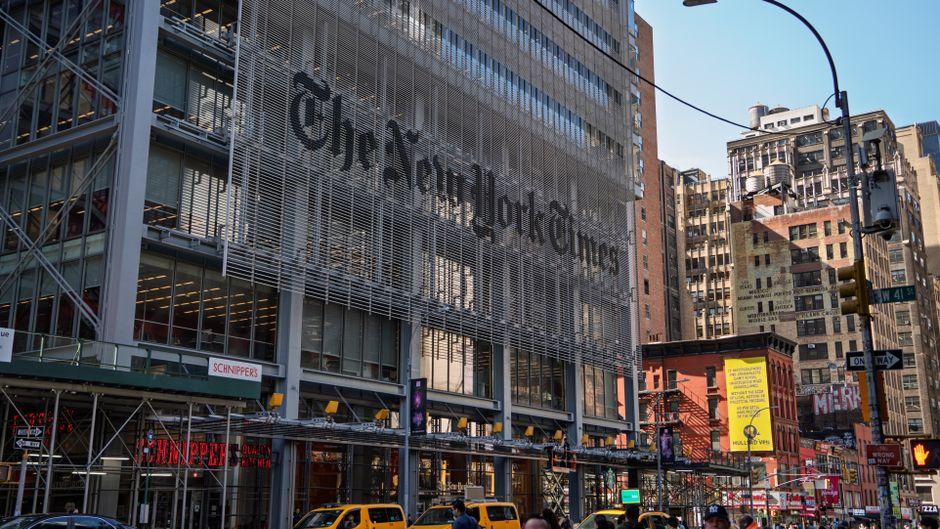 New York Times Building on a Busy Nyc Street